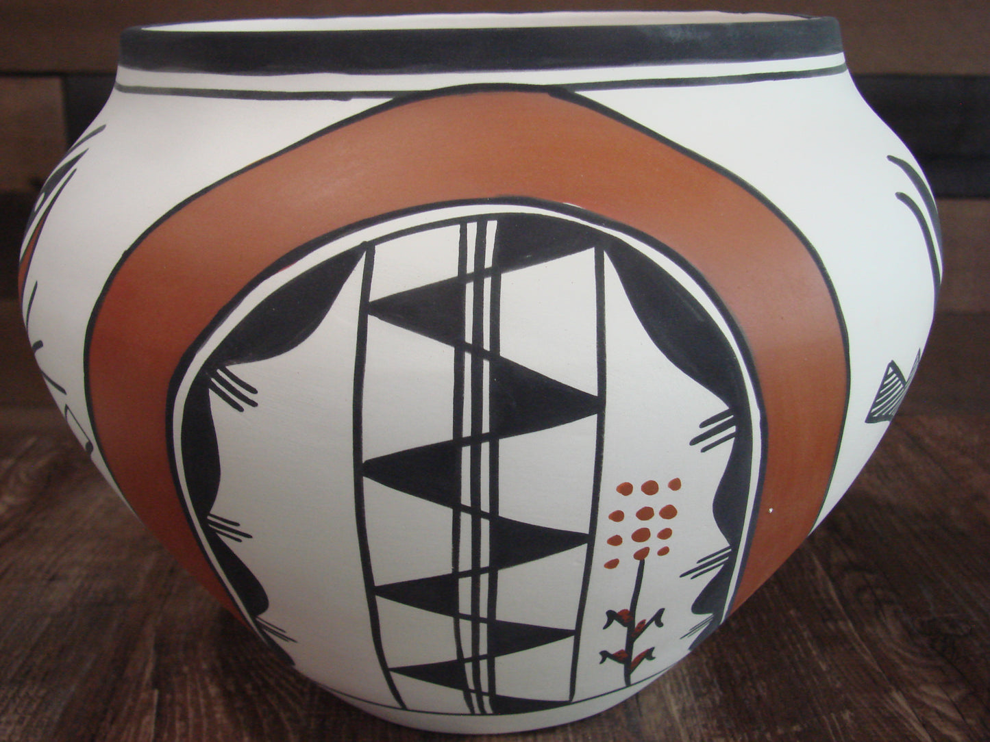 Native American Acoma Fine Line Hand Painted Pottery by Garcia