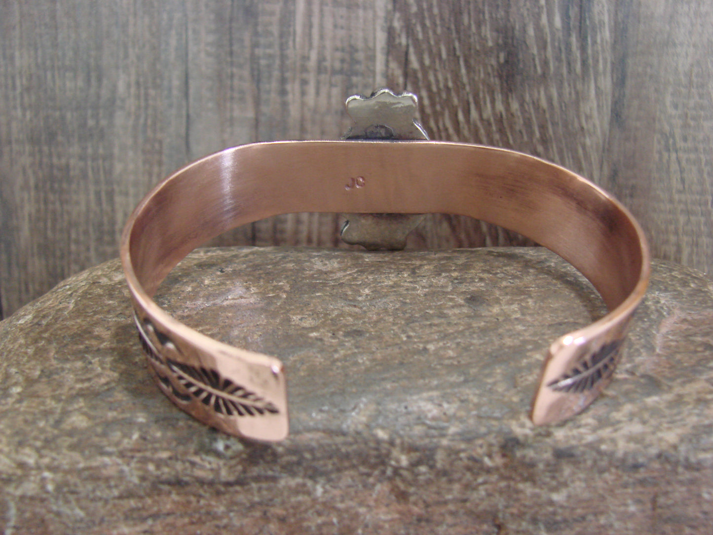 Native American Copper & Turquoise Bracelet by Cleveland