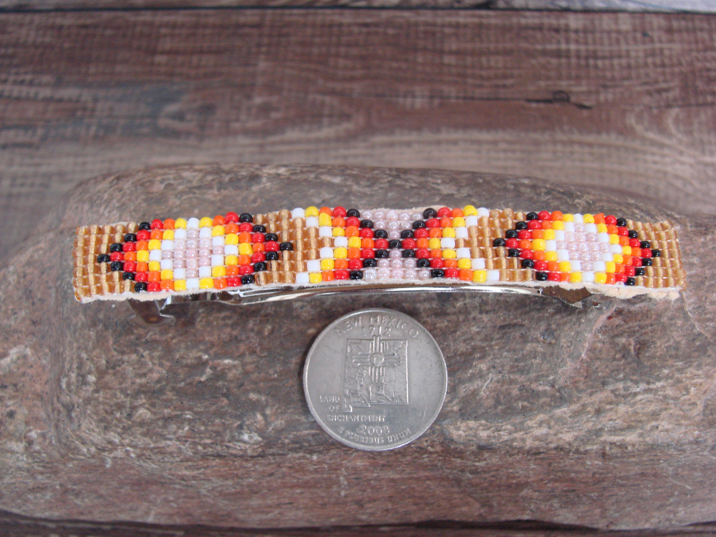Native American Hand Beaded Hair Barrette by Cleveland