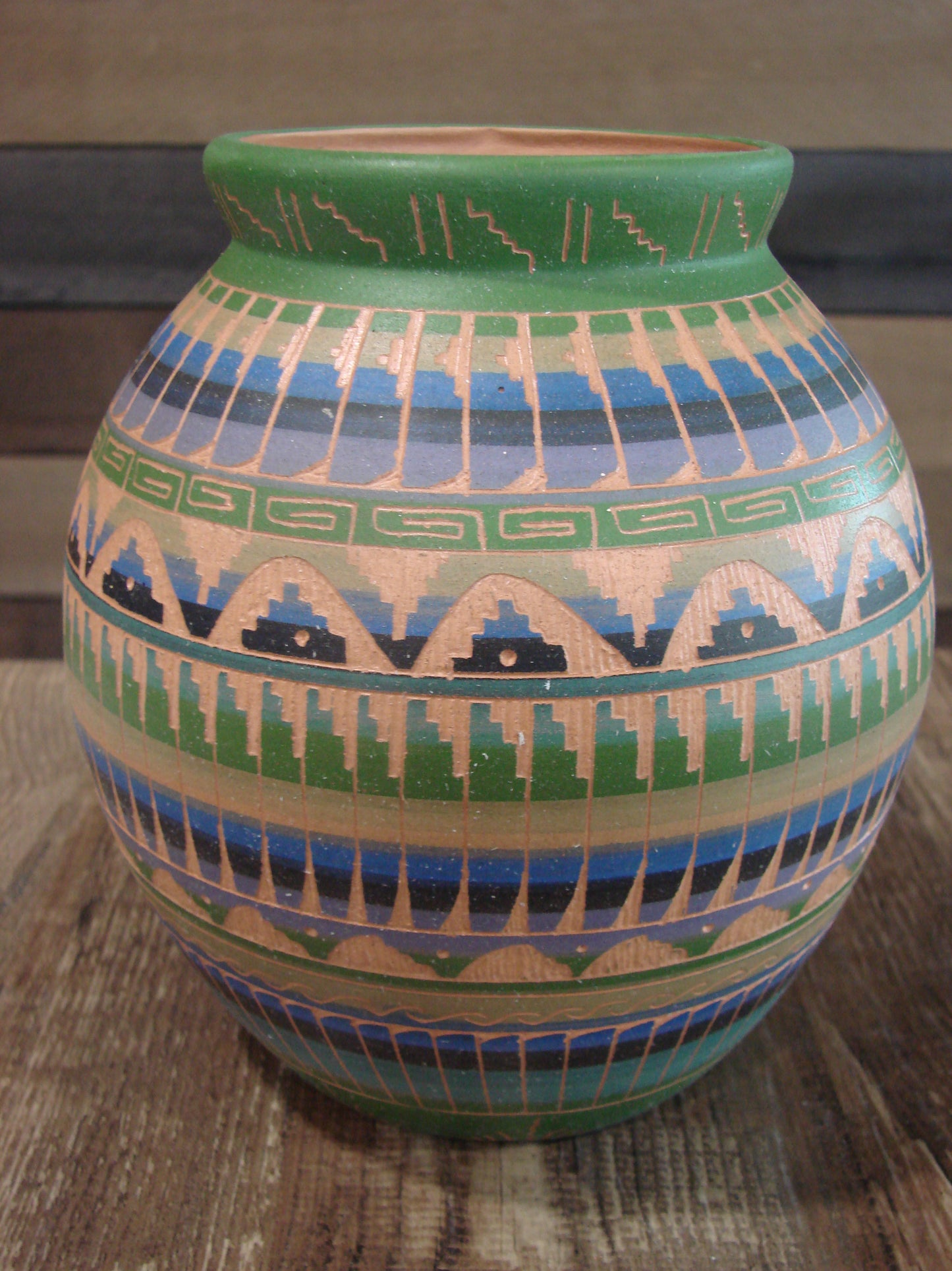 Native American Hand Etched & Hand Painted Pottery - Gilmore