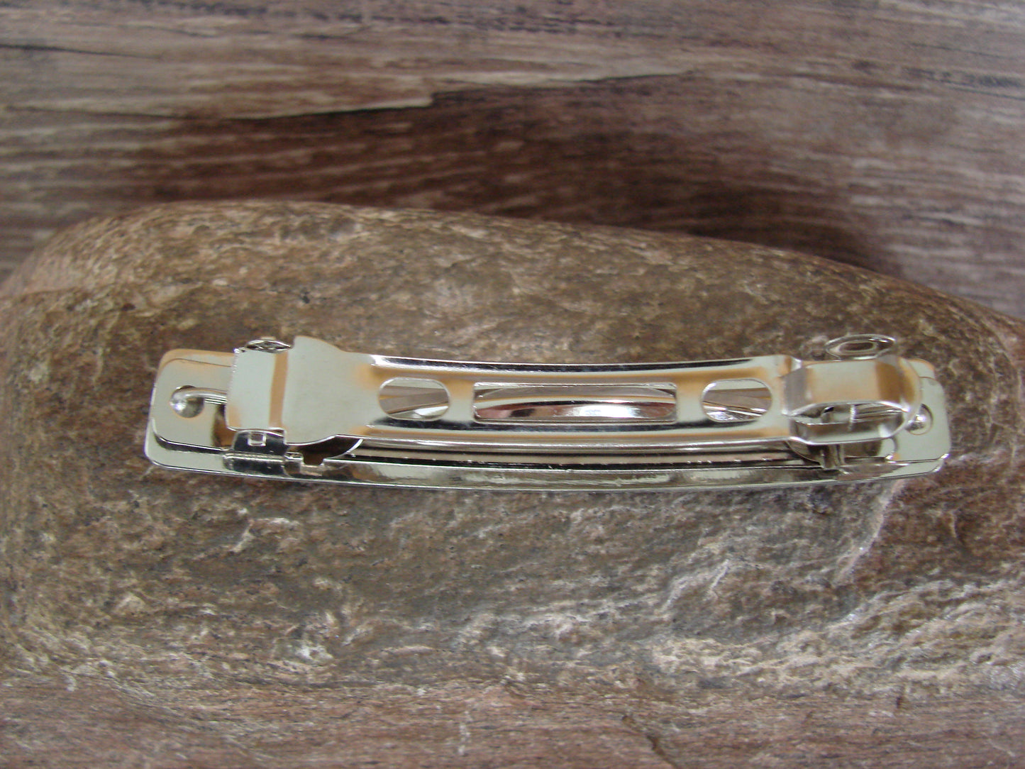 Native American Sterling Silver Hand Stamped Hair Barrette by Begay