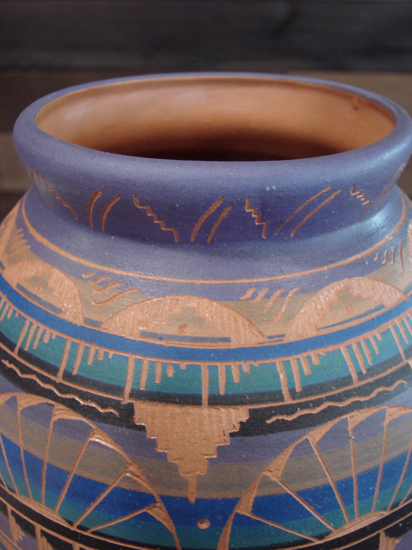 Native American Hand Etched & Hand Painted Pottery - Gilmore