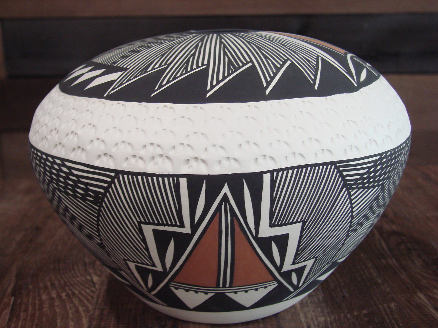 Native American Acoma Fine Line Hand Painted Pottery by Garcia