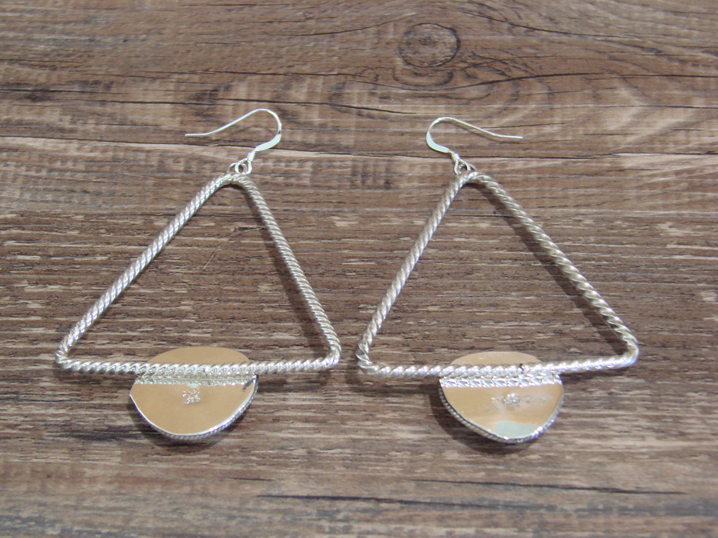 Native American Sterling Silver & Turquoise Dangle Earrings - Jack