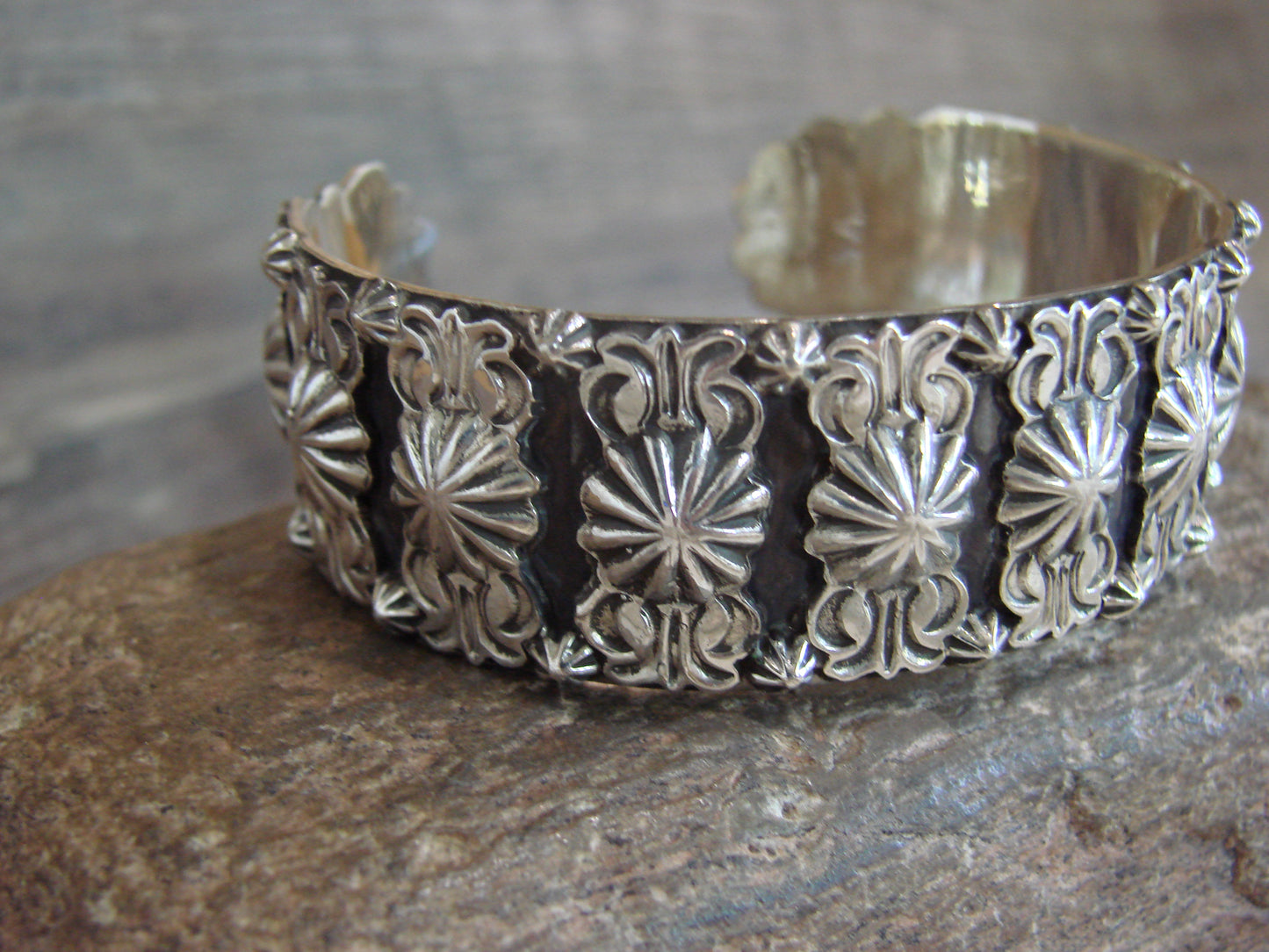Native American Sterling Silver Star Drop Bracelet by Platero