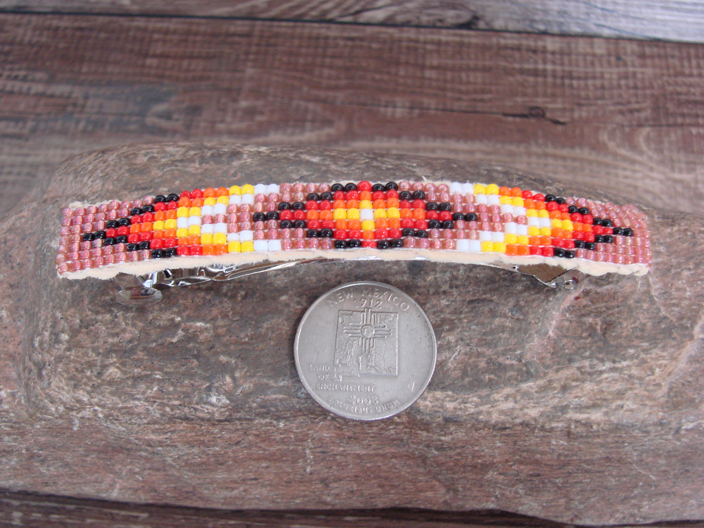 Native American Hand Beaded Hair Barrette by Cleveland