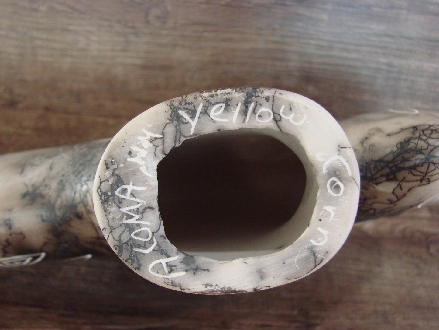 Native American Pottery Horse Hair Buffalo Sculpture by Yellow Corn