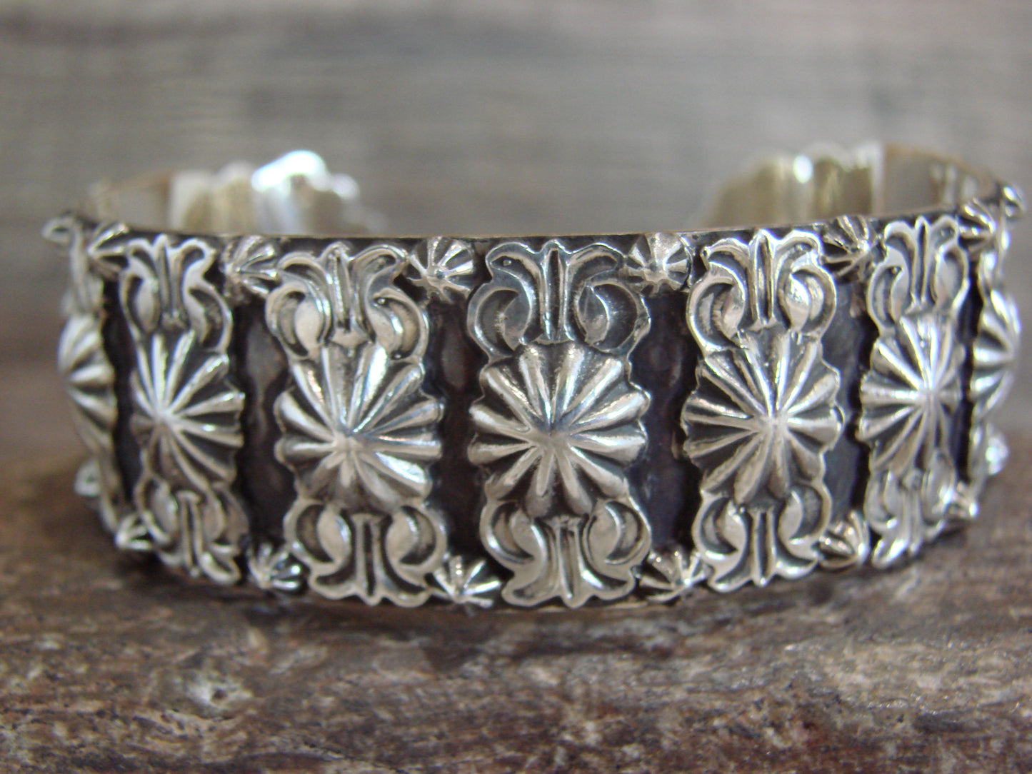 Native American Sterling Silver Star Drop Bracelet by Platero