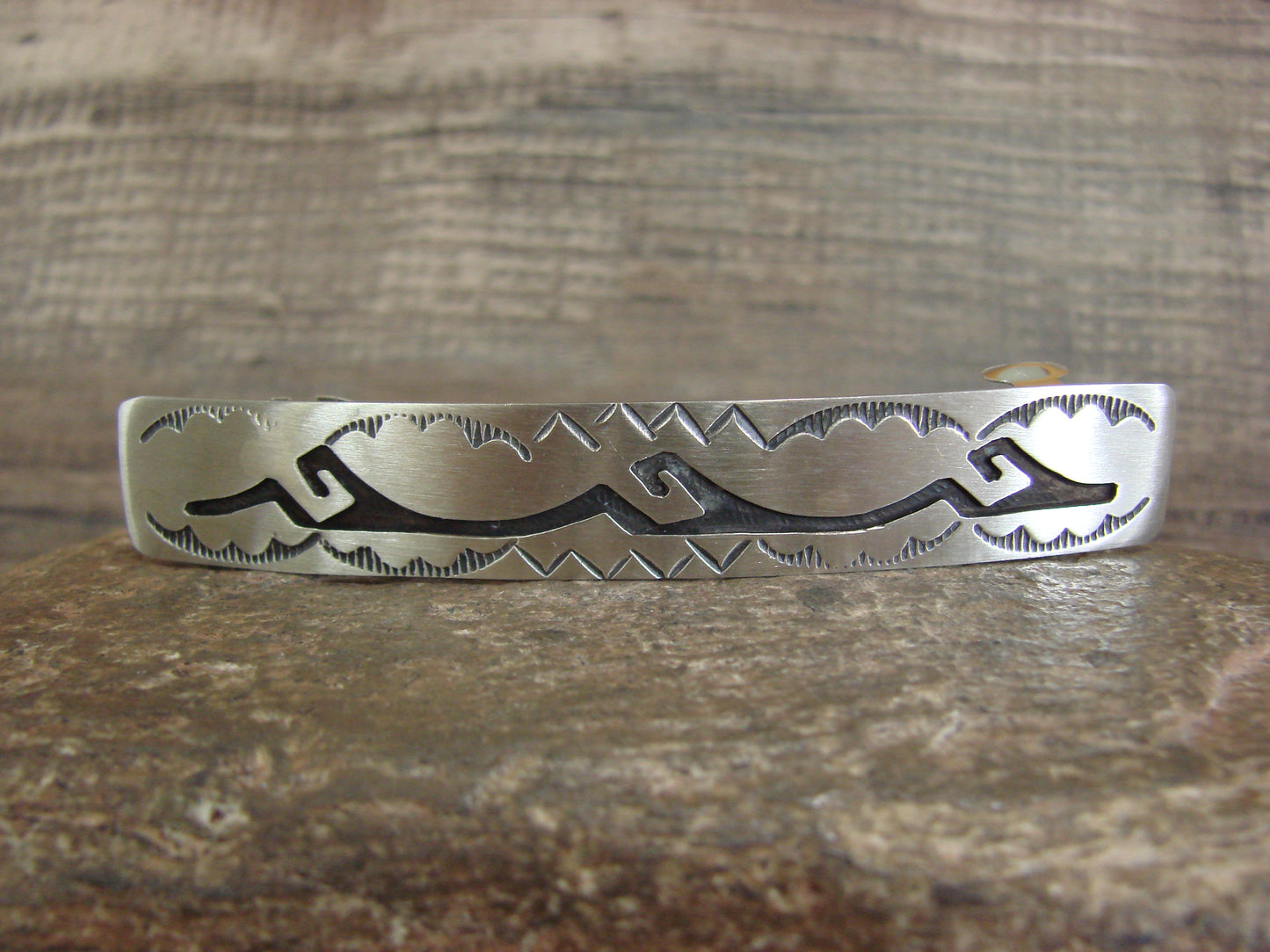 Native American Sterling Silver Hand Stamped Hair Barrette by Begay