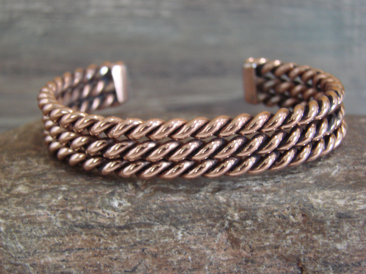 Native American Navajo 3/8" Twisted Copper Bracelet by Elaine Tahe