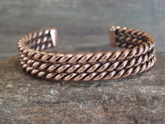 Native American Navajo 3/8" Twisted Copper Bracelet by Elaine Tahe