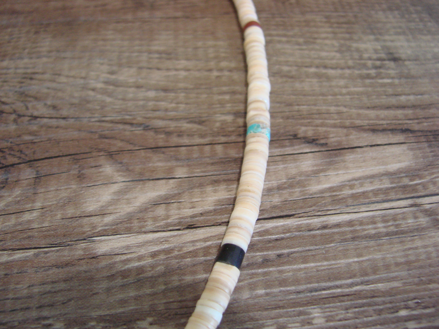 Native American 25" Santo Domingo Turquoise Heishi Necklace - Crespin