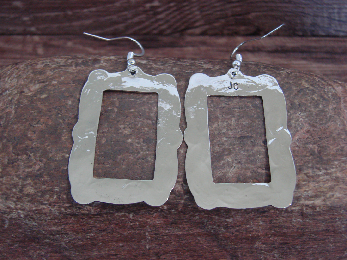Native American Nickel Silver Dangle Earrings by Cleveland