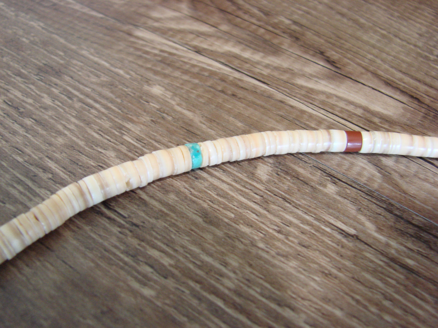 Native American 25" Santo Domingo Turquoise Heishi Necklace - Crespin