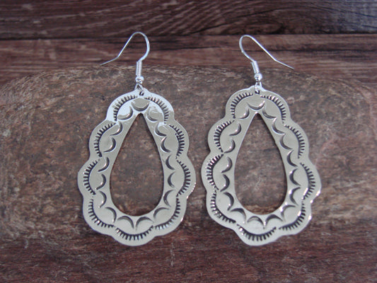 Native American Nickel Silver Dangle Earrings by Cleveland