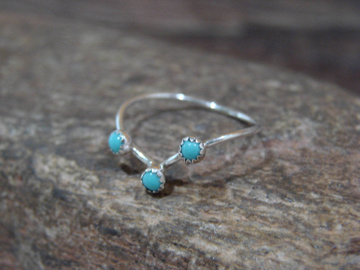 Native American Sterling Silver Turquoise Ring by Yazzie - Size 5