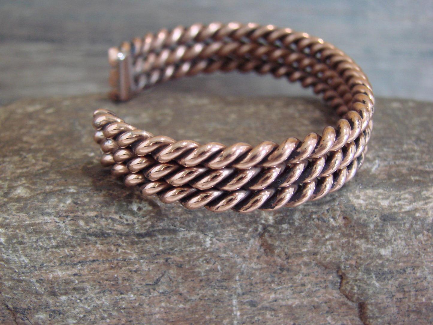 Native American Navajo 3/8" Twisted Copper Bracelet by Elaine Tahe