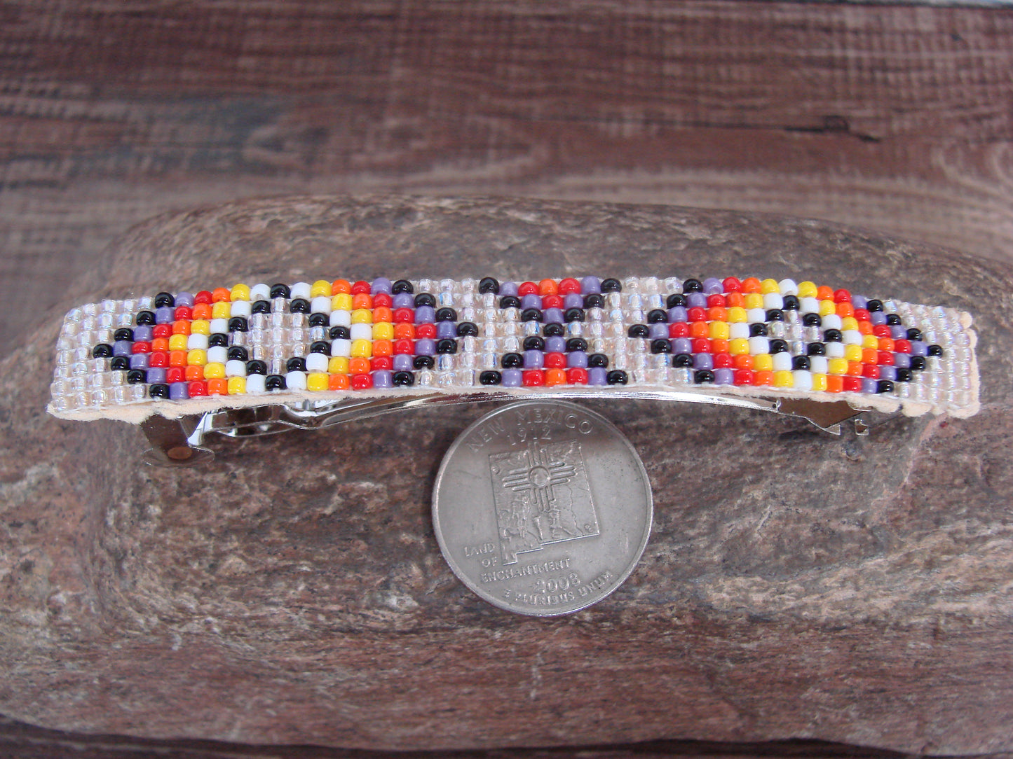 Native American Hand Beaded Hair Barrette by Cleveland