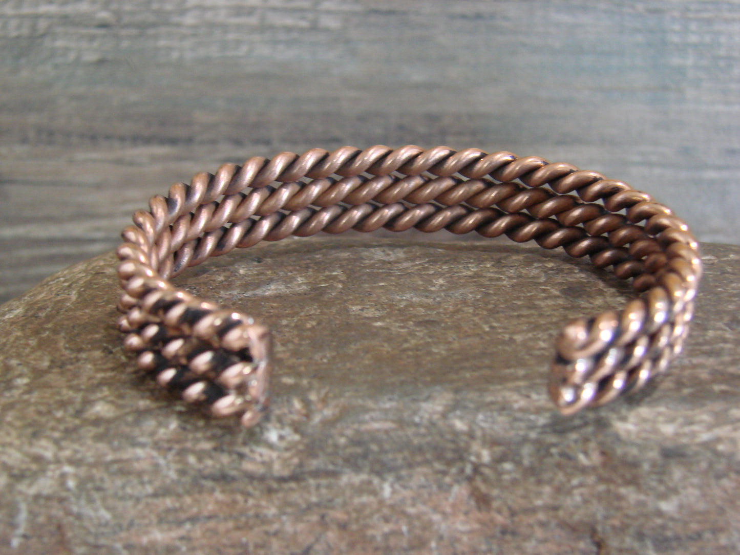 Native American Navajo 3/8" Twisted Copper Bracelet by Elaine Tahe