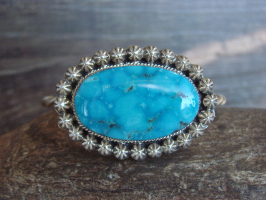 Native American Sterling Silver & Turquoise Bracelet by Jim