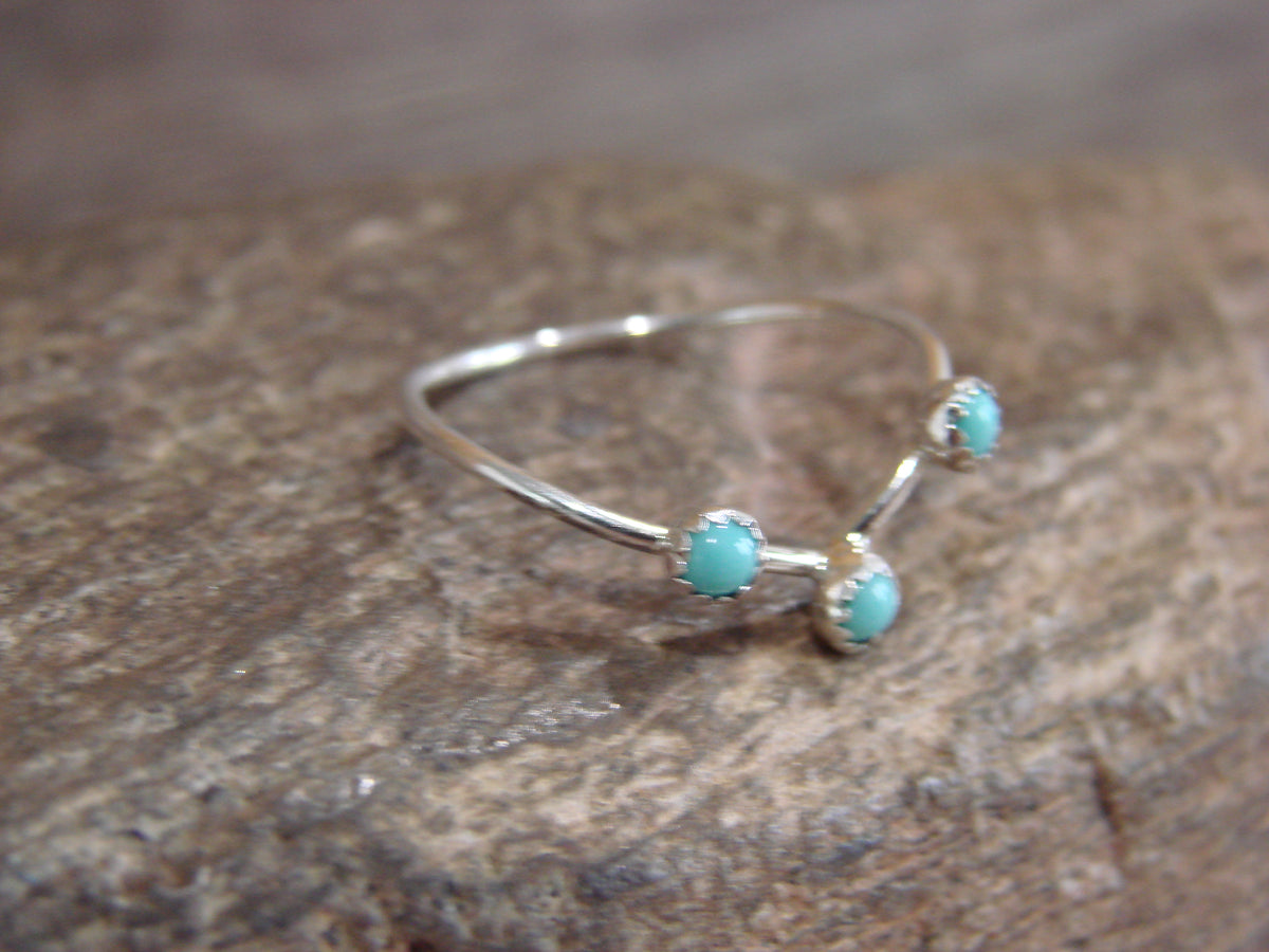 Native American Sterling Silver Turquoise Ring by Yazzie - Size 5