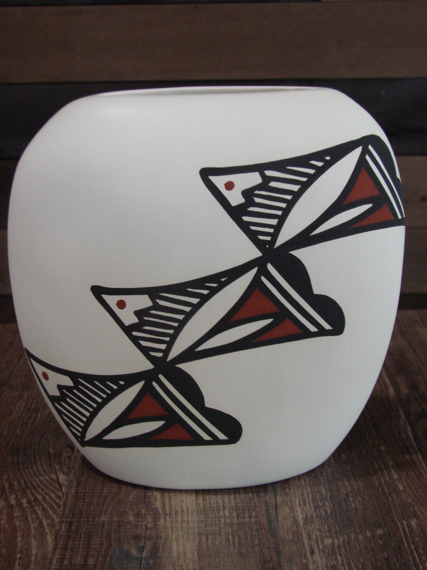 Native American Acoma Fine Line Hand Painted Pottery by Aragon