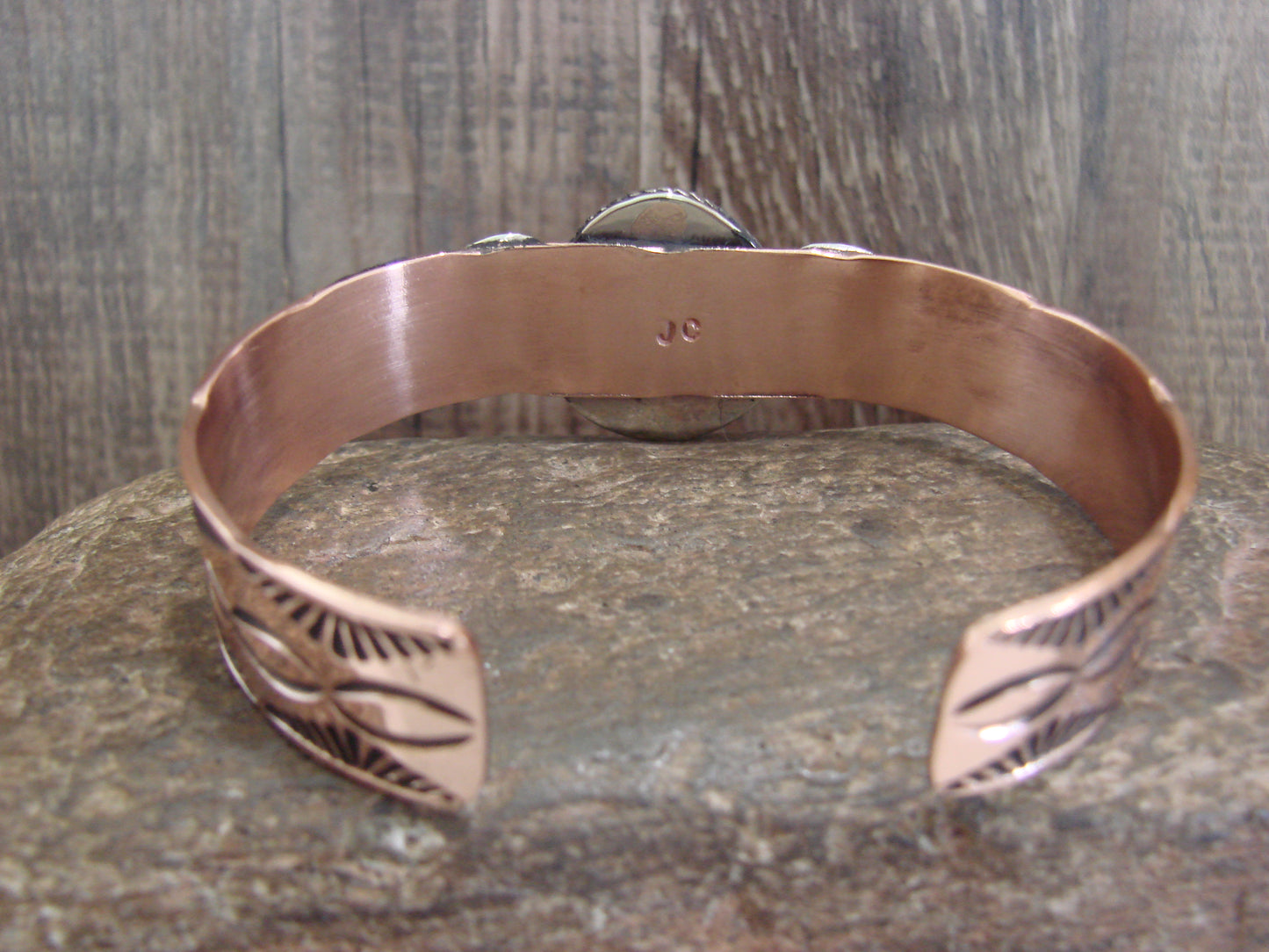 Native American Copper & Turquoise Bracelet by Cleveland