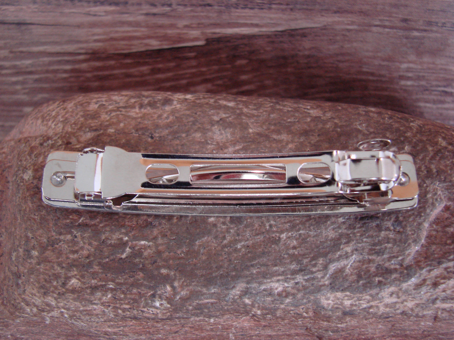 Native American Sterling Silver Hand Stamped Hair Barrette by Begay