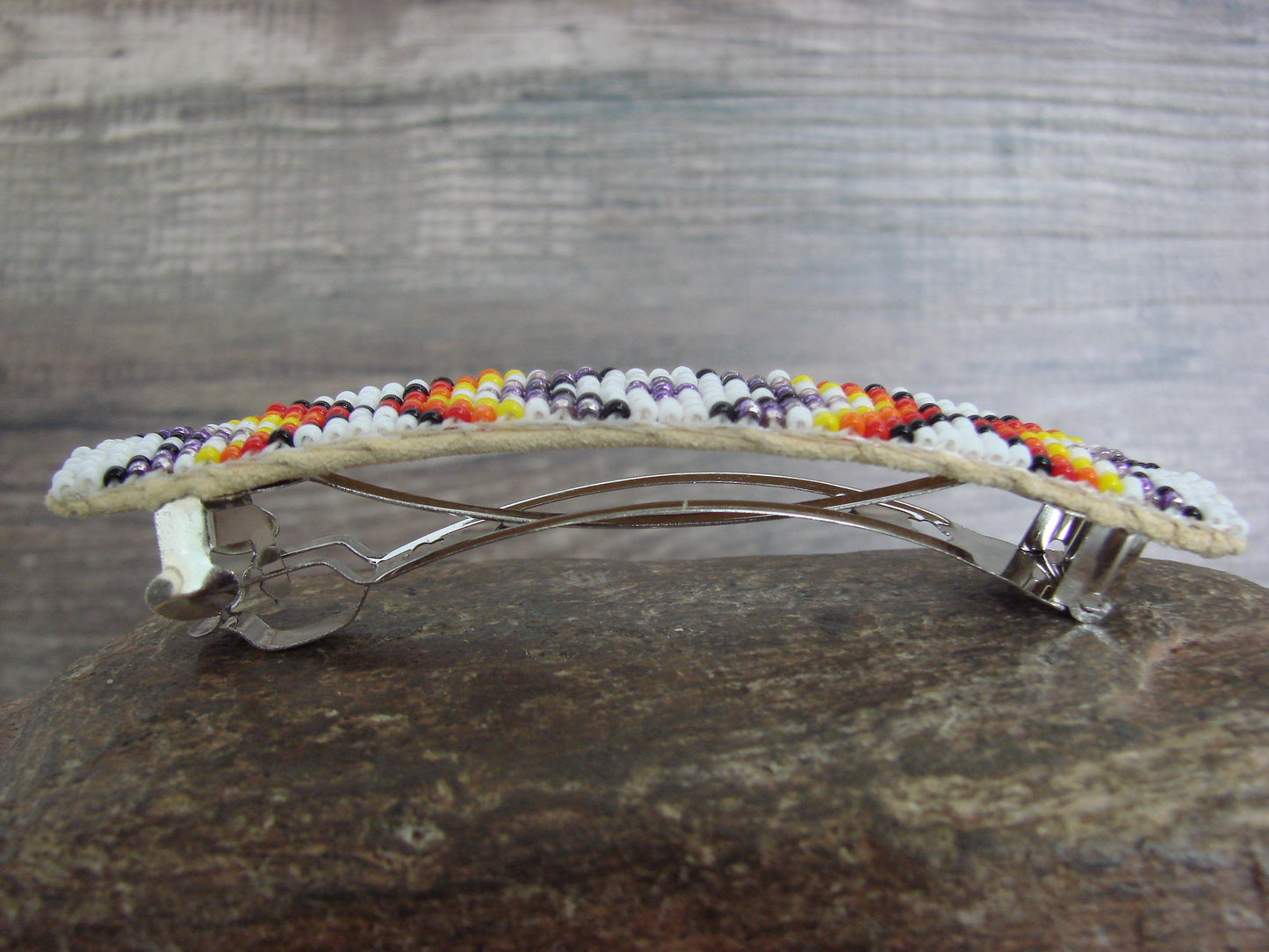Native American Hand Beaded Hair Barrette by Cleveland