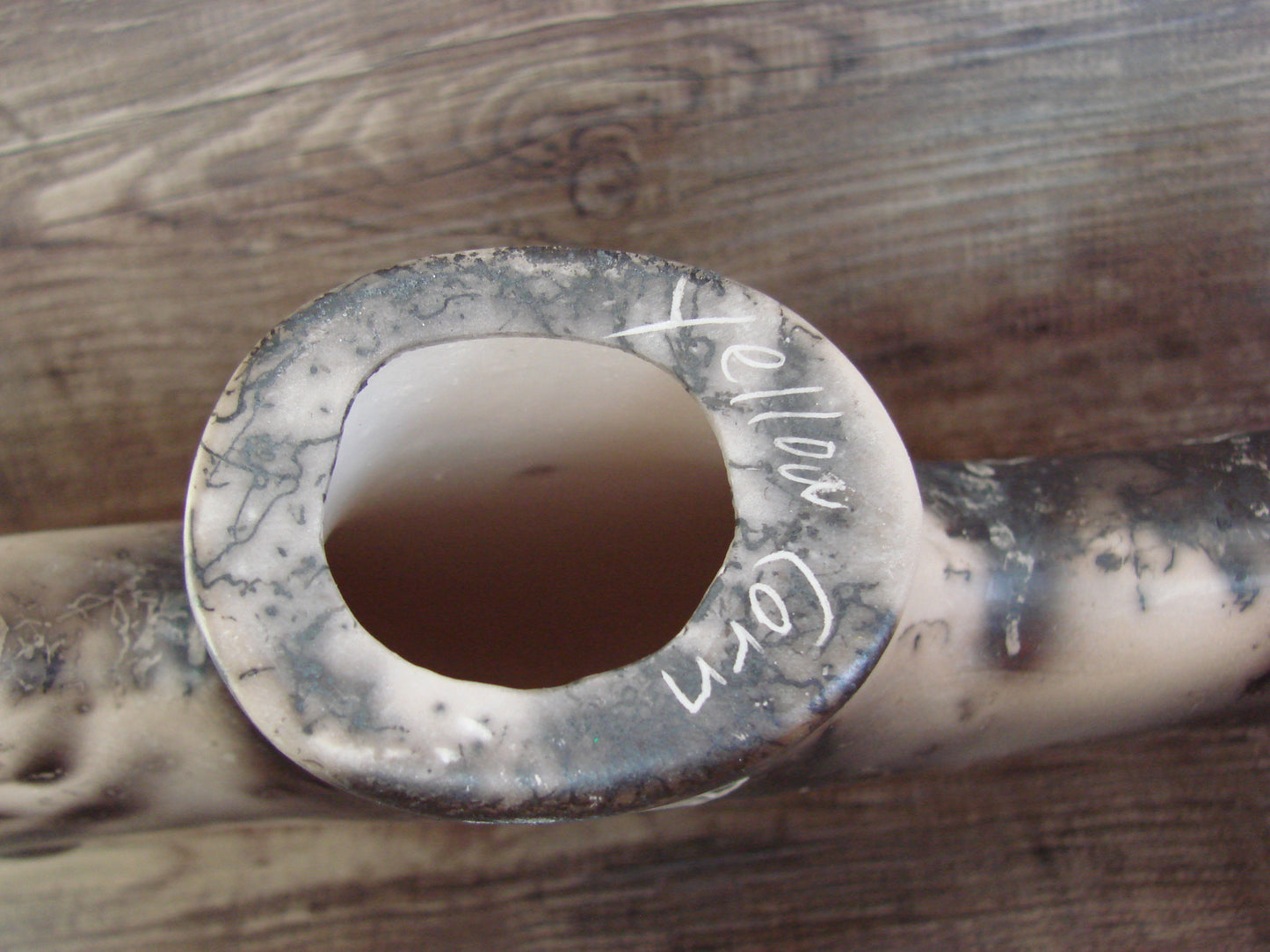 Native American Pottery Horse Hair Buffalo Sculpture by Yellow Corn