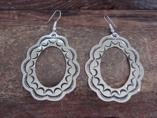 Native American Nickel Silver Dangle Earrings by Cleveland