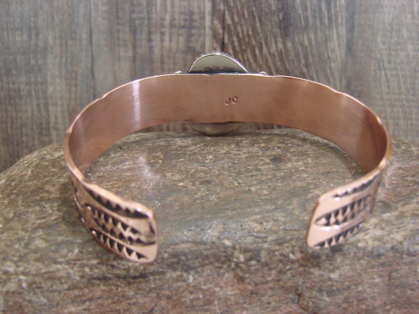 Native American Copper & Turquoise Bracelet by Cleveland