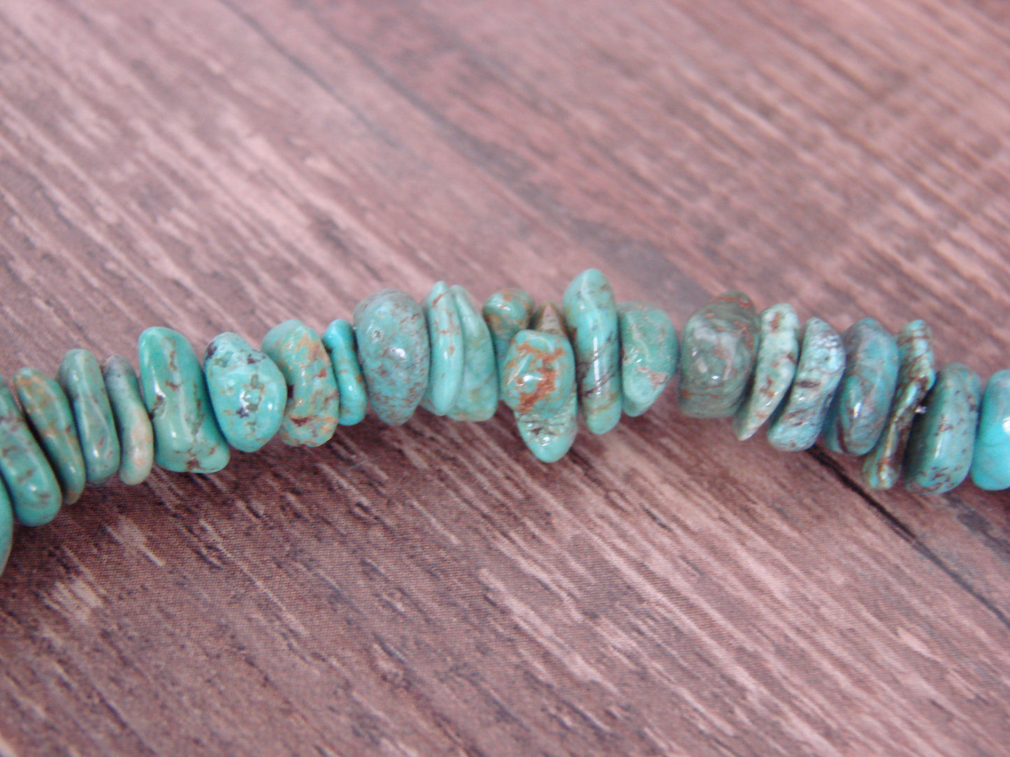 Native American Sterling Silver 17" Turquoise Nugget Stone Necklace by Coriz