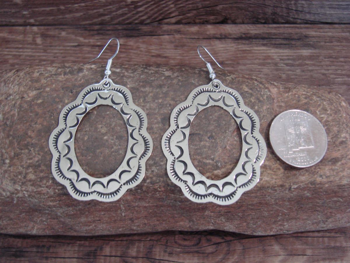 Native American Nickel Silver Dangle Earrings by Cleveland