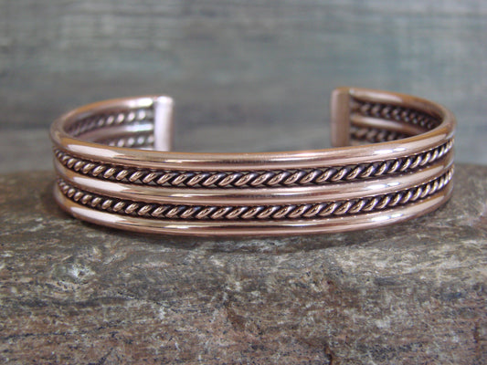 Native American Navajo 3/8" Twisted Copper Bracelet by Elaine Tahe