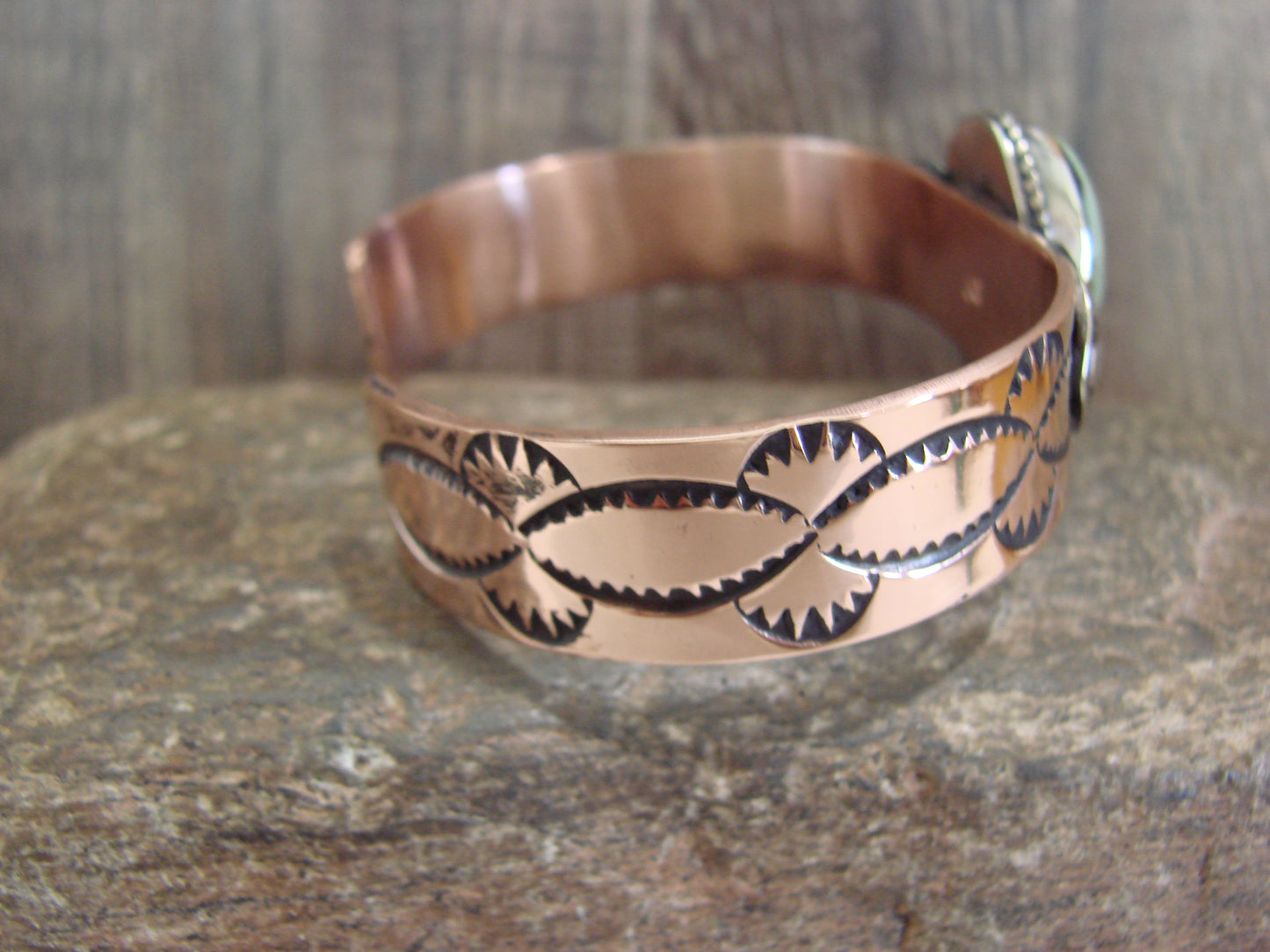 Native American Copper & Turquoise Bracelet by Cleveland