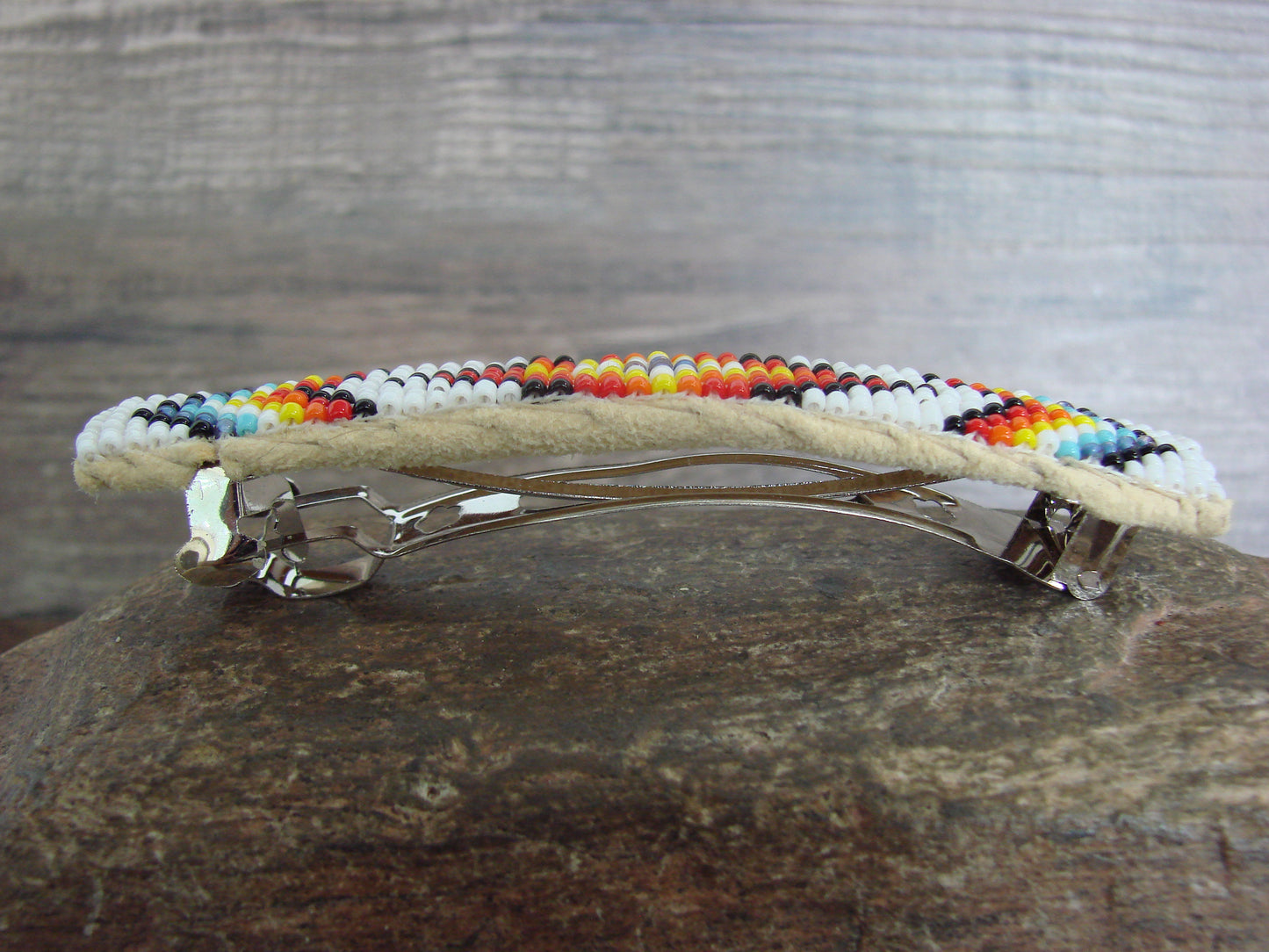 Native American Hand Beaded Hair Barrette by Cleveland
