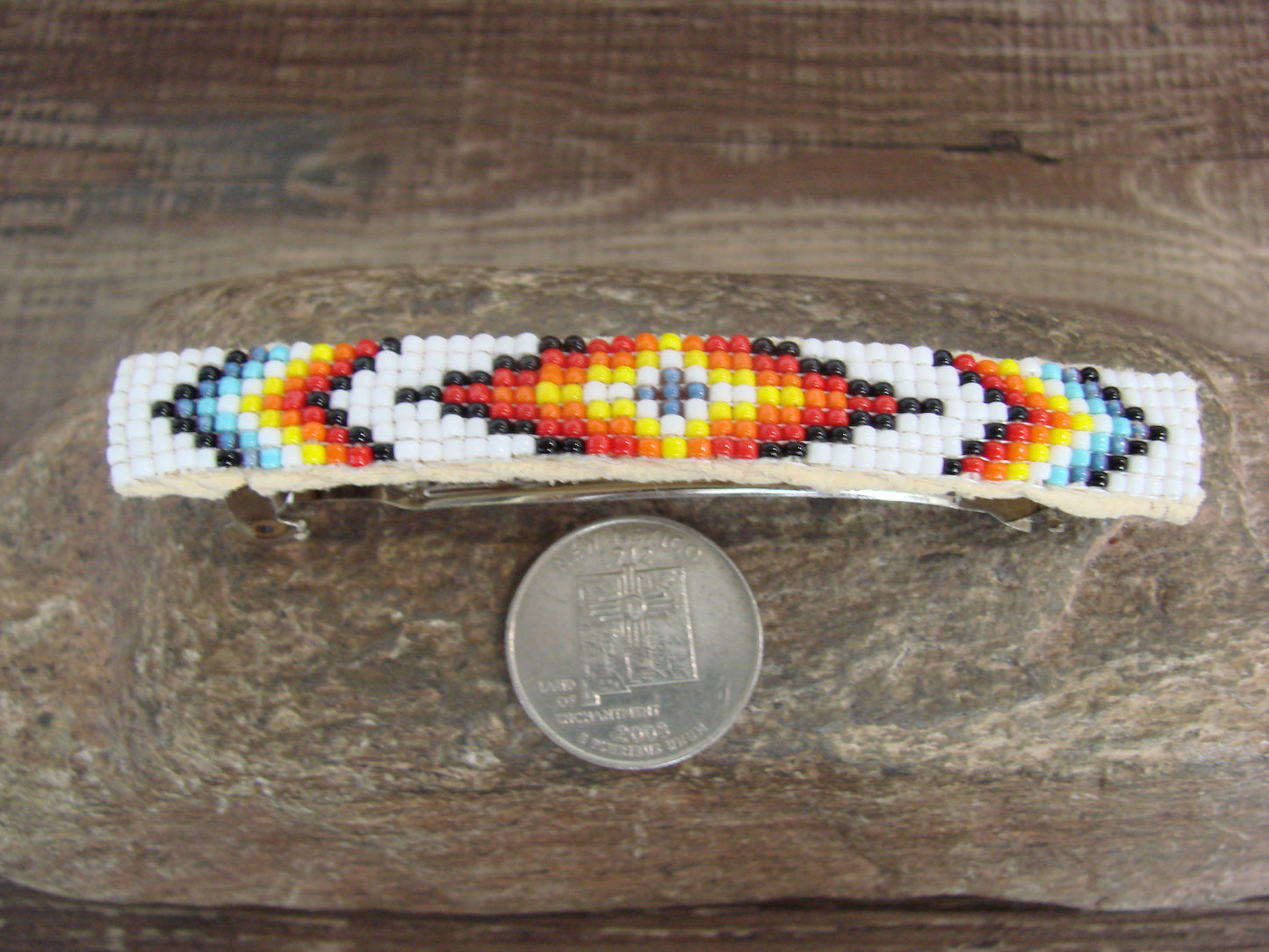 Native American Hand Beaded Hair Barrette by Cleveland
