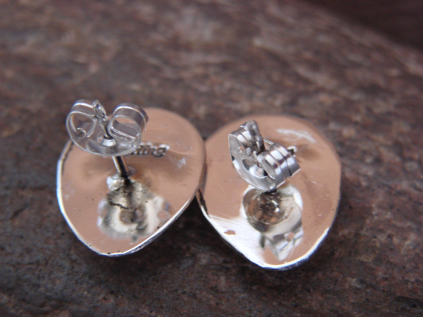 Native American Sterling Silver & Turquoise Bear Paw Stud Post Earrings