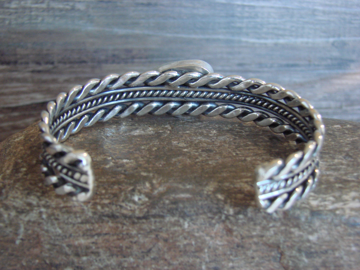 Native American Sterling Silver & Turquoise Bracelet by Tom