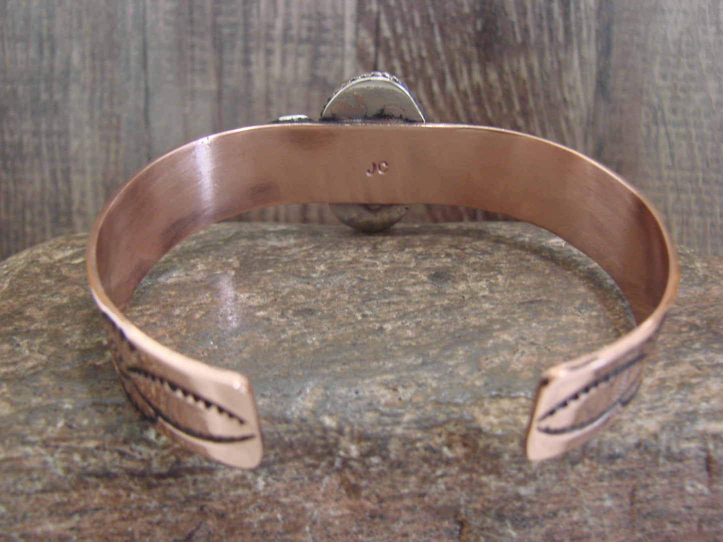 Native American Copper & Turquoise Bracelet by Cleveland