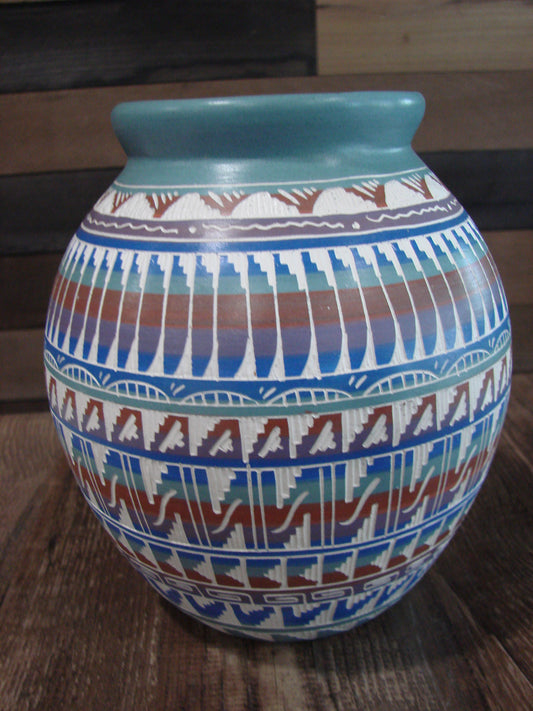 Native American Hand Etched & Hand Painted Pottery - Gilmore