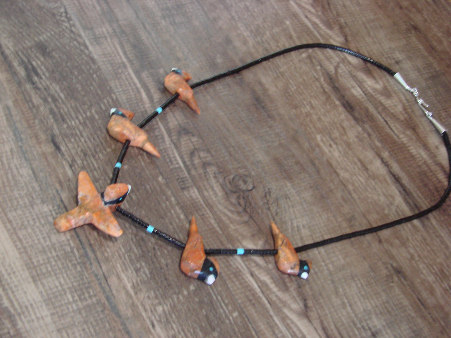 Hand Carved Apple Coral Cardinal Fetish Necklace - Matt Mitchell