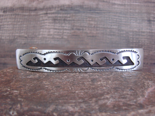 Native American Sterling Silver Hand Stamped Hair Barrette by Begay