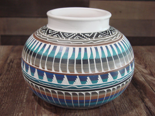 Native American Hand Etched & Hand Painted Pottery - Gilmore