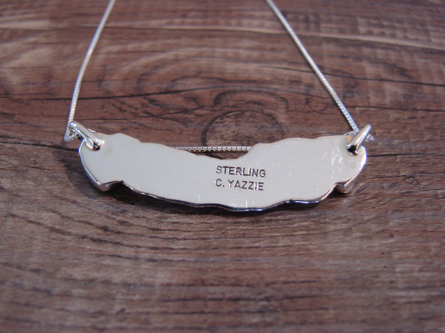 Native American Sterling Silver & Turquoise Heart Mama Necklace Signed Yazzie