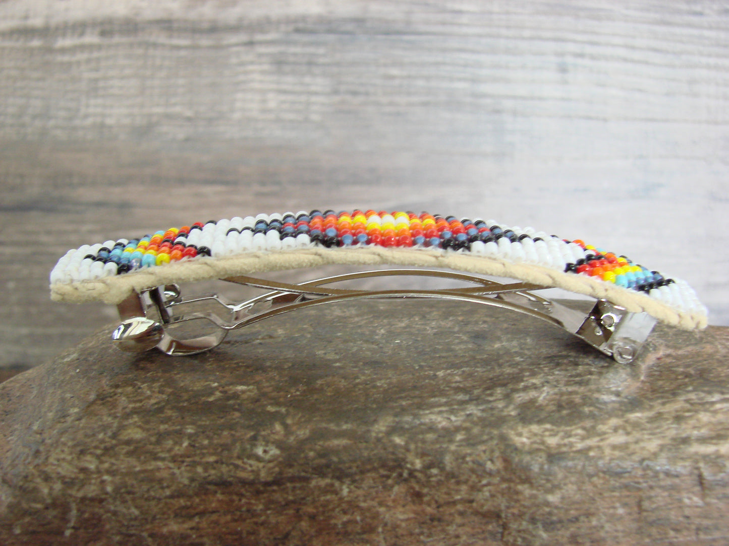 Native American Hand Beaded Hair Barrette by Cleveland