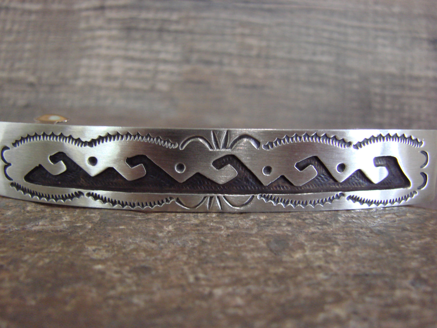 Native American Sterling Silver Hand Stamped Hair Barrette by Begay