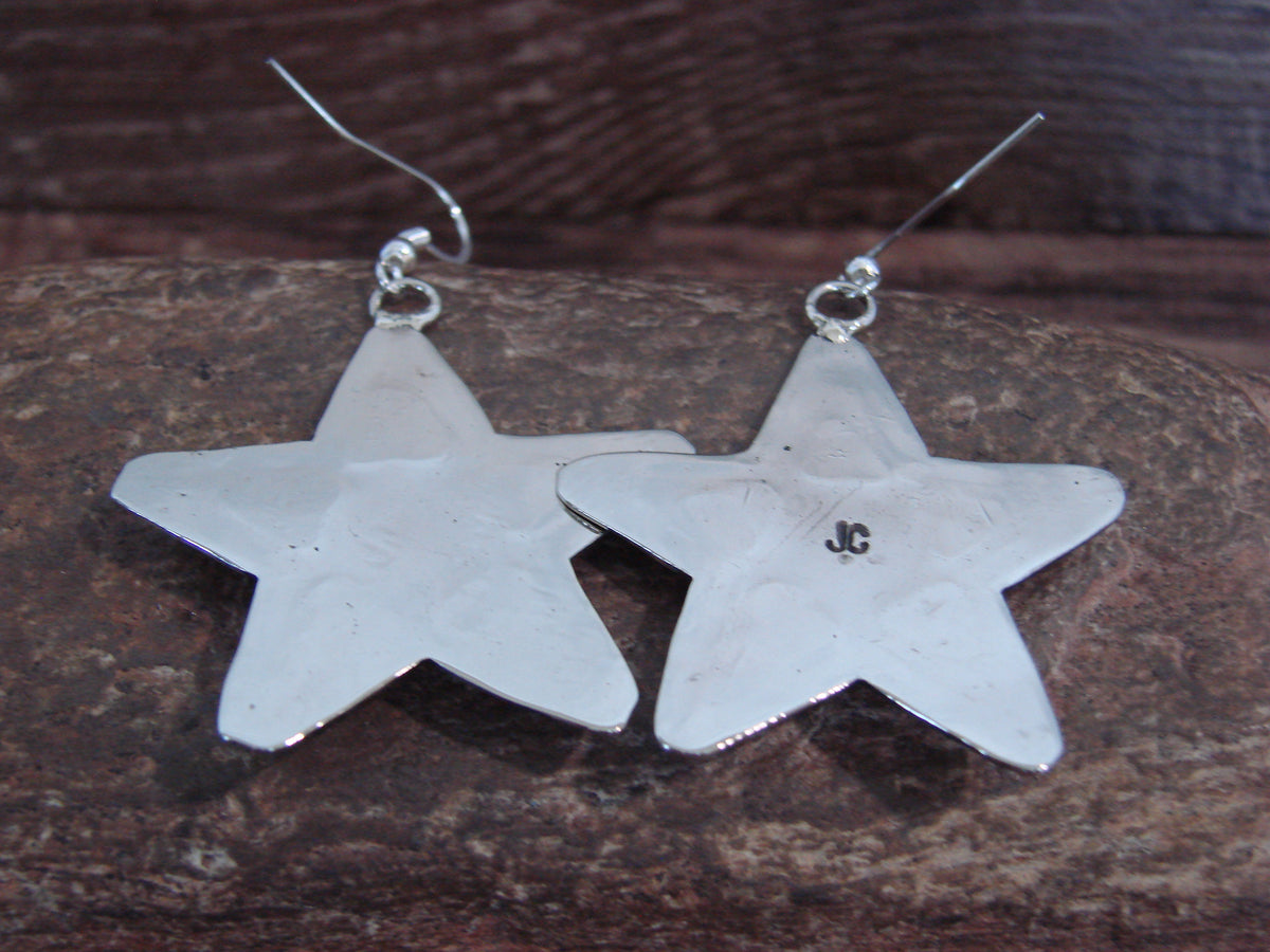 Native American Nickel Silver Star Dangle Earrings by Cleveland