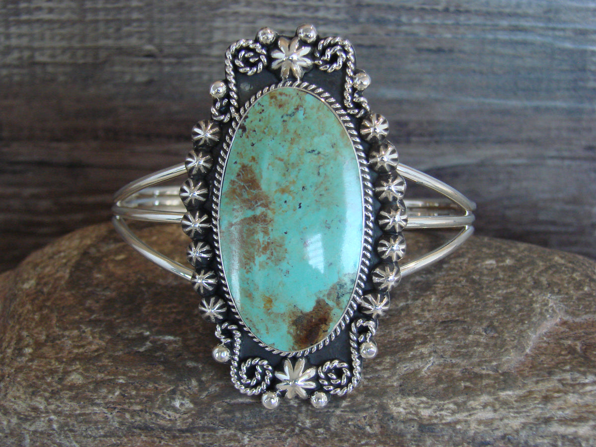 Native American Sterling Silver & Turquoise Bracelet by Calladitto